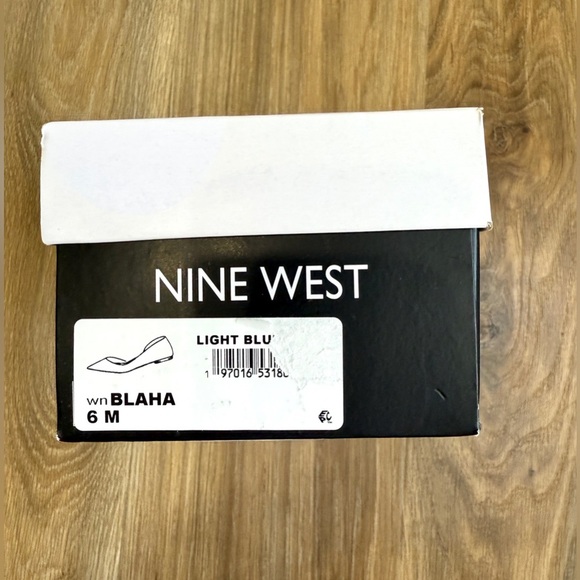 Nine West Blaha Light Blue Suede Kitten, Heel Flats Size 6 M NIB - Picture 6 of 7